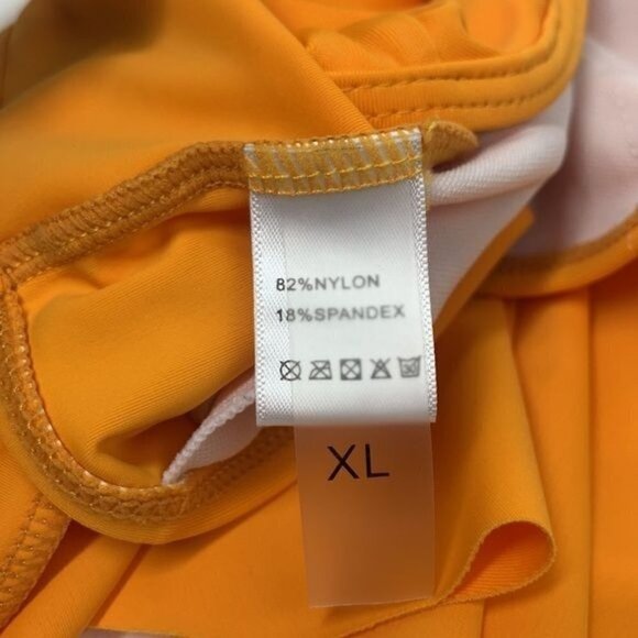 Ruffle Bandeau Bikini Top With Shelf Bra - Goldenrod Yellow, Size XL P0018004 - Picture 4 of 5